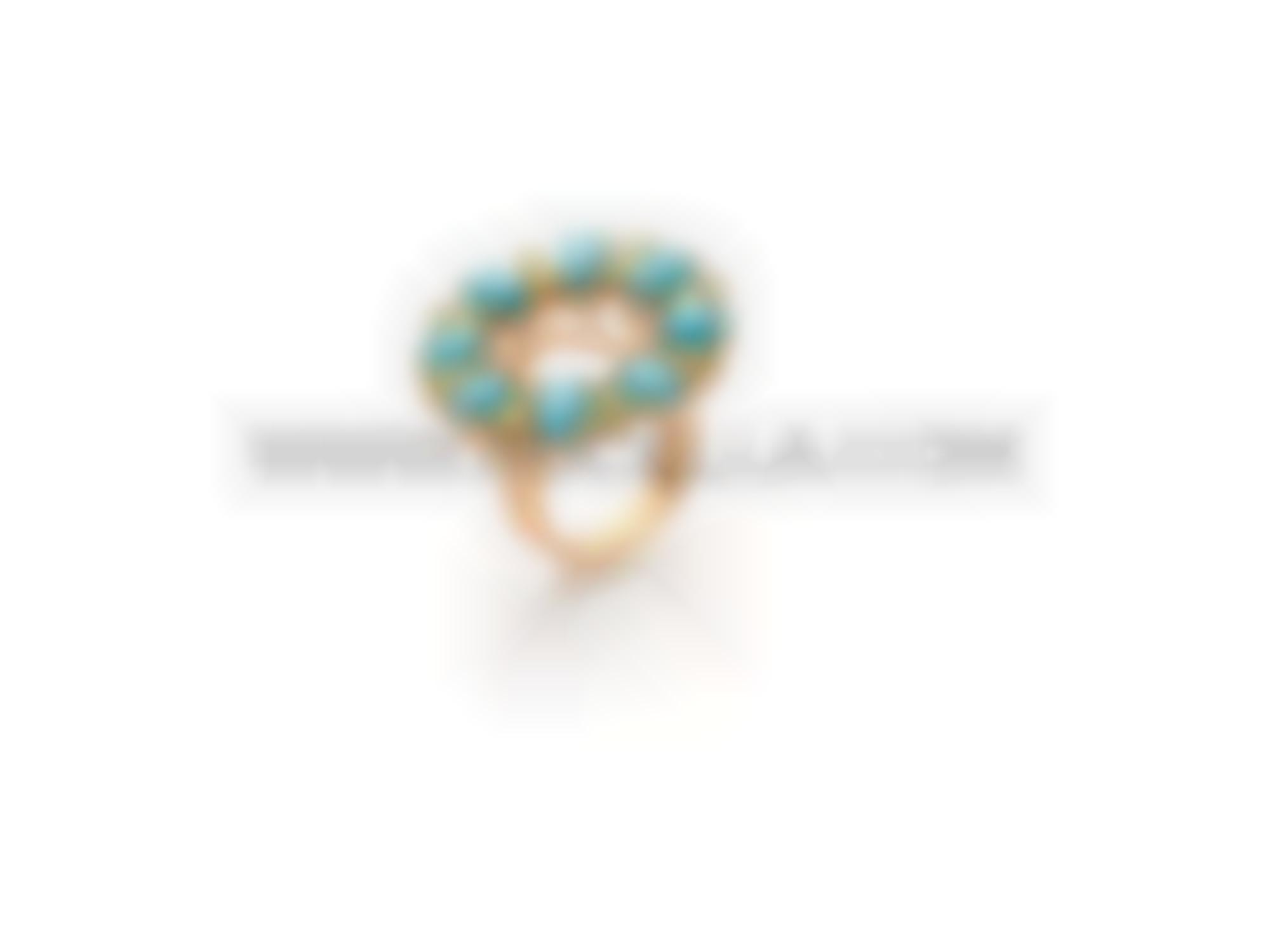 Ring set in gold with turquoise 