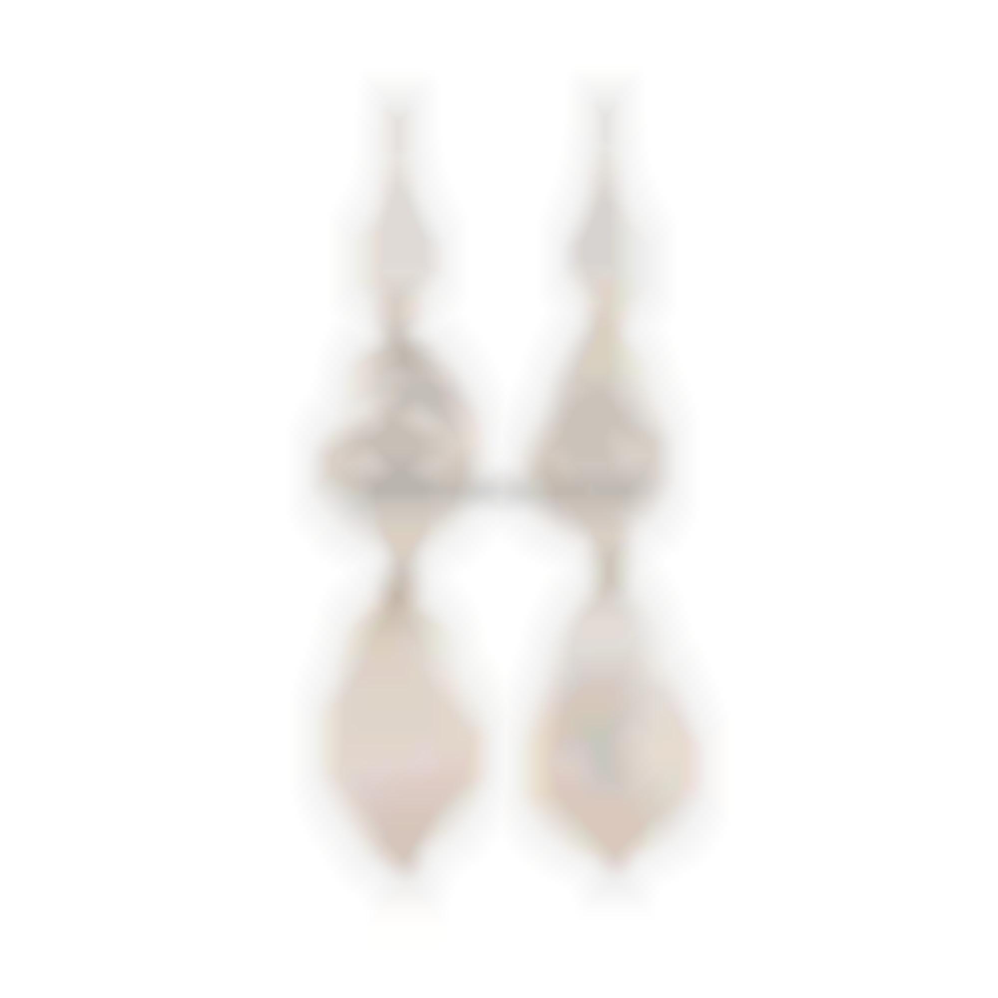 Earrings set in white silver natural pearls