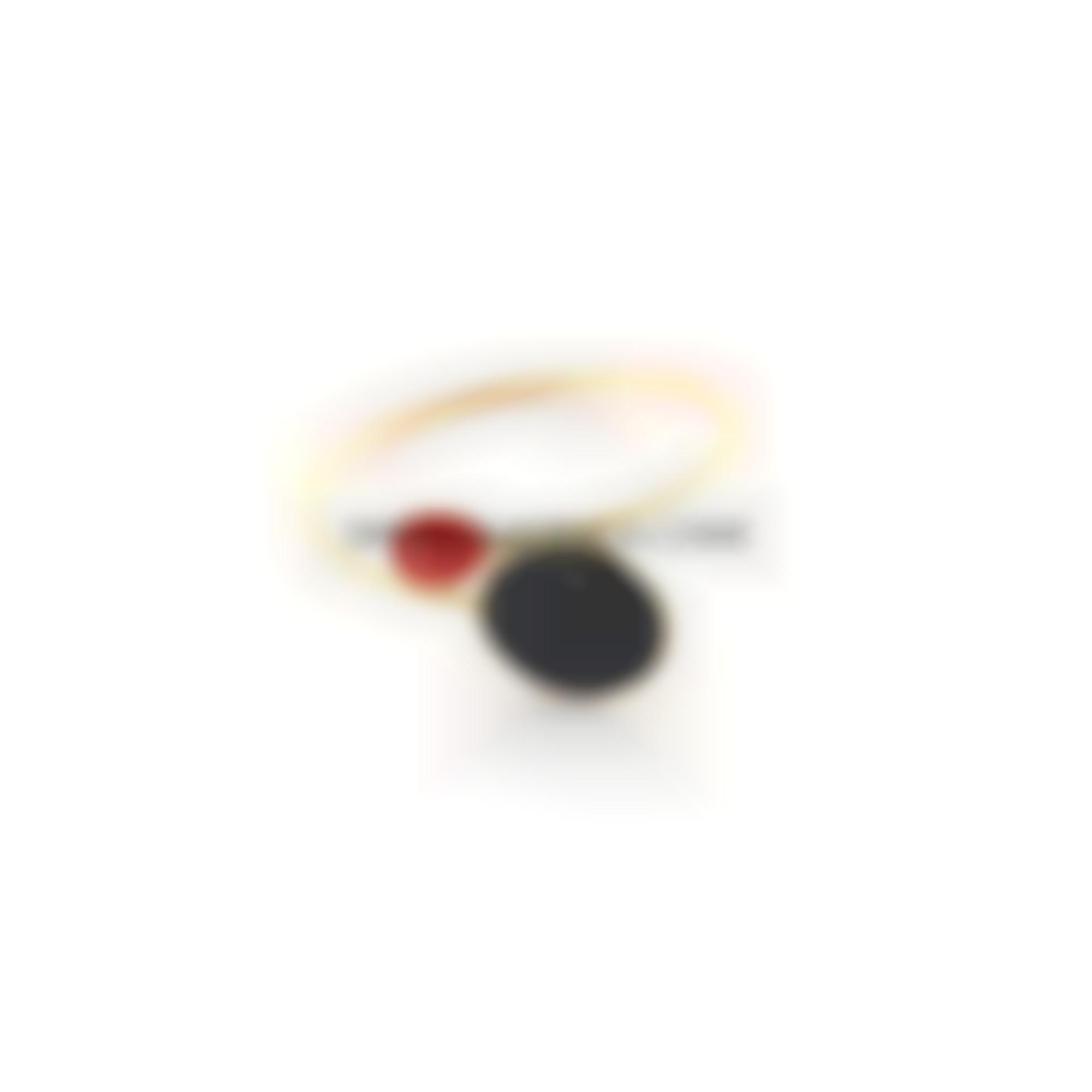 Bracelet set in silver 925 with natural red coral and onyx