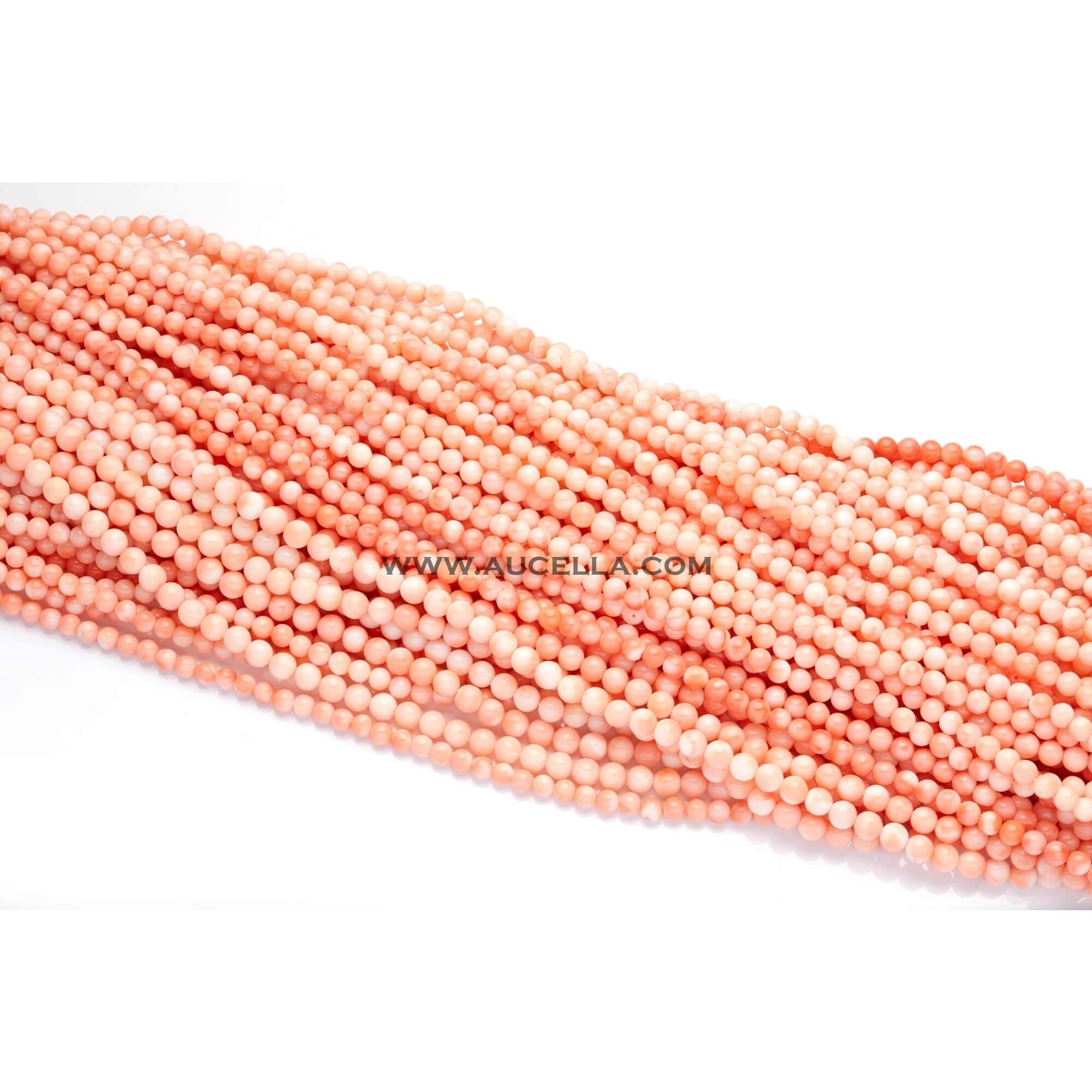 Natural pink coral beads shape size mm 3-4