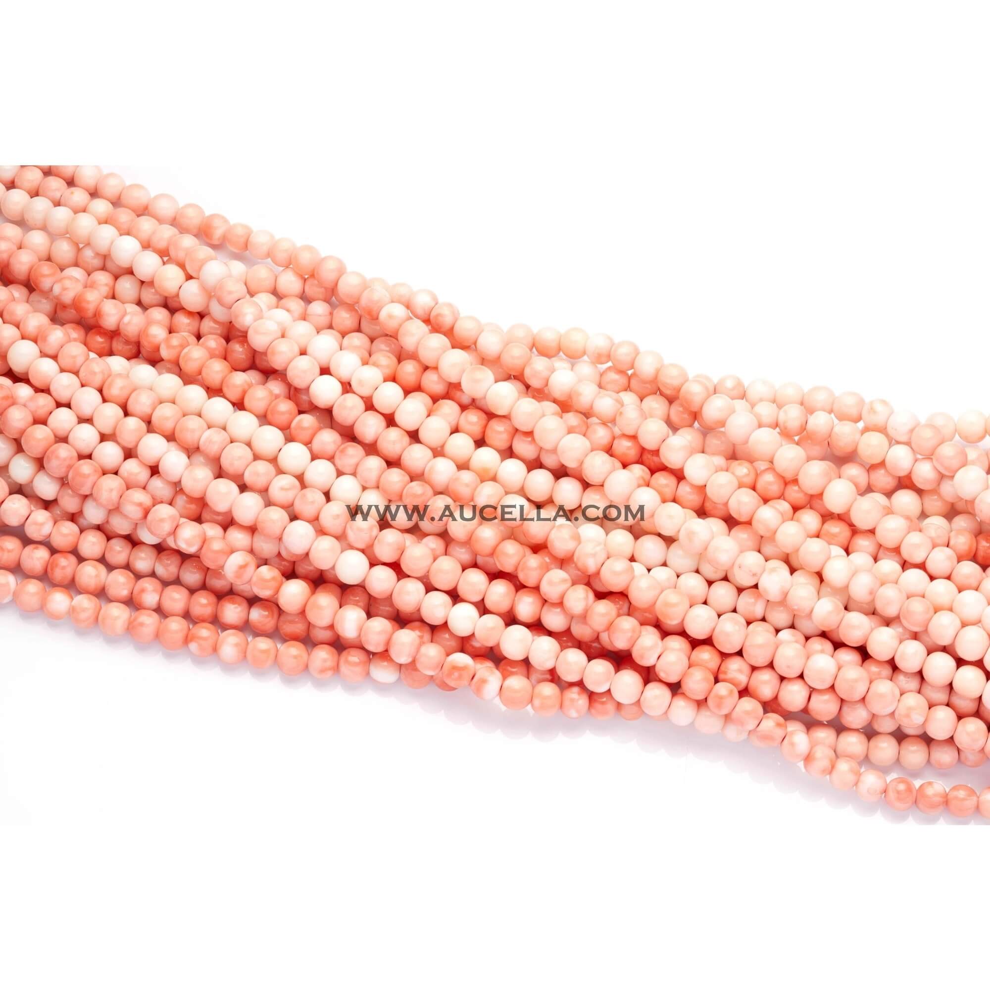 Natural pink coral beads shape size mm 7