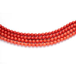 Natural red coral beads shape size mm 10