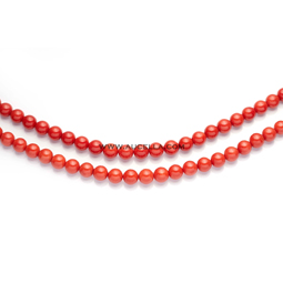 Natural red coral beads shape size mm 13