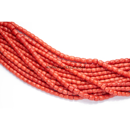 Natural red coral barrels faccetted big size