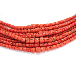 Natural red coral barrels big size, low quality graduated