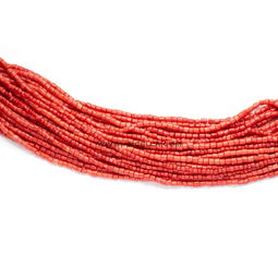 Natural red coral necklaces small tube shape