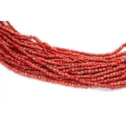 Natural red coral tube shape size small low quality