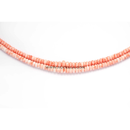 Natural pink coral roundels shape necklaces