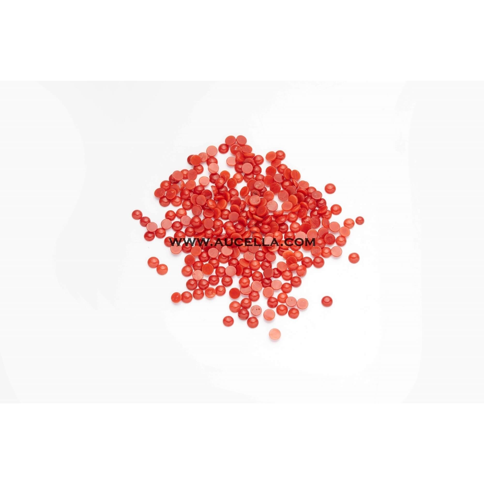 Cabochon corallo rosso tondi mm 4