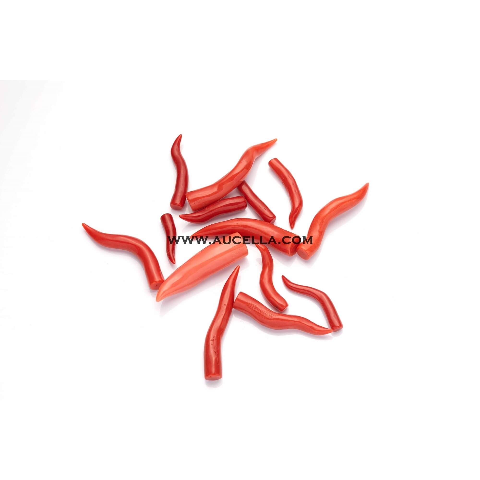 Carving horns red coral