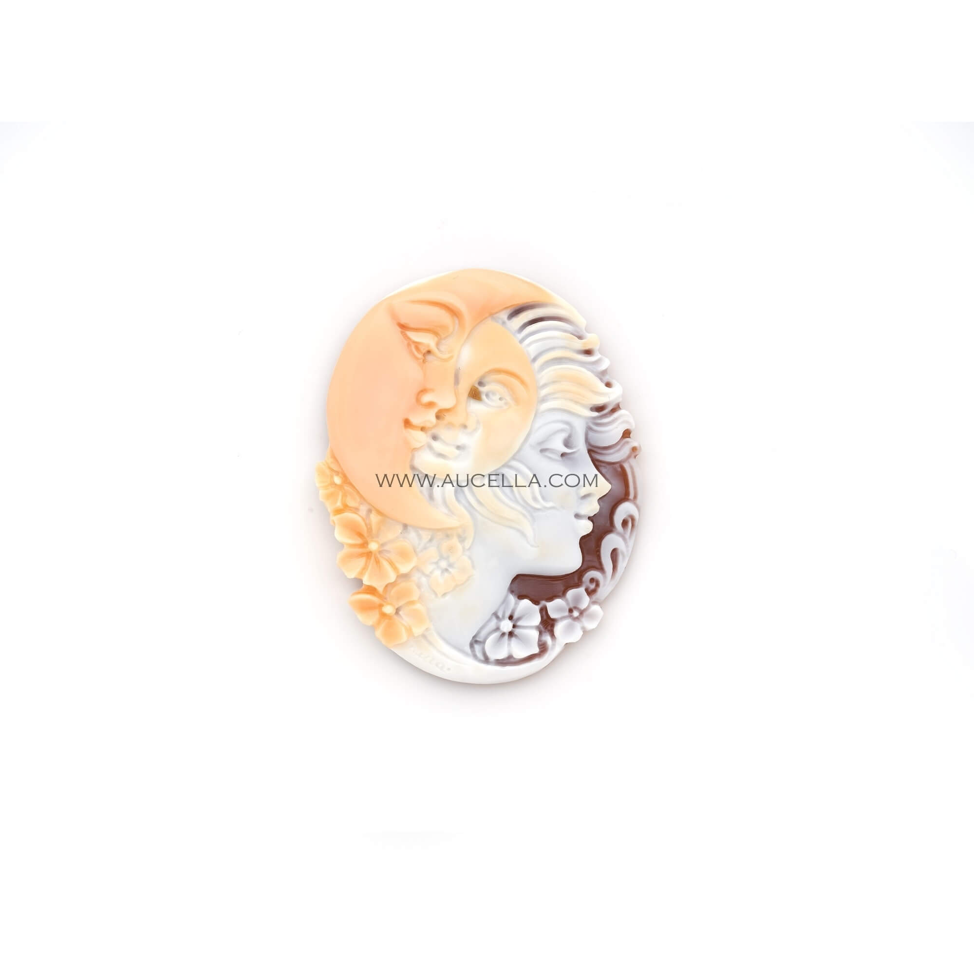 Natural sardonyx cameo woman face