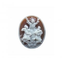 Transfiguration of jesus between mose and elia on natural oval cameo