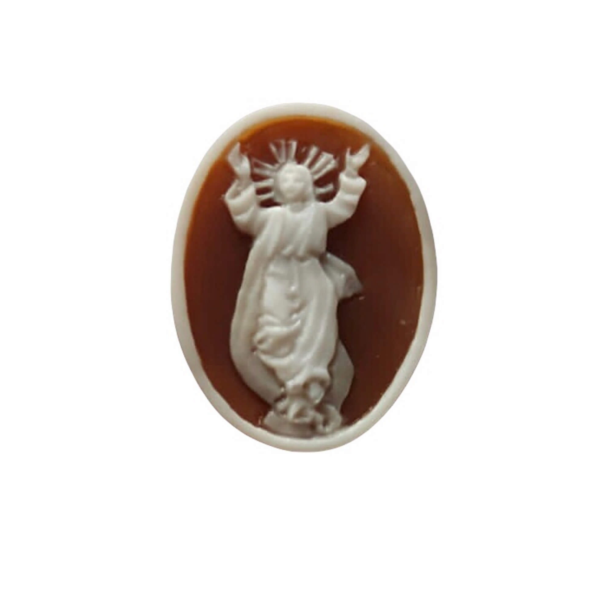 Jesus carved on natural seashell cameo