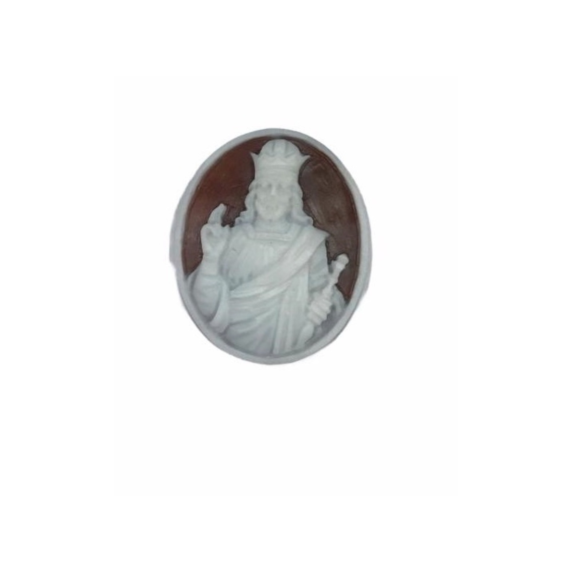 Holy cameo carved on natural seashell