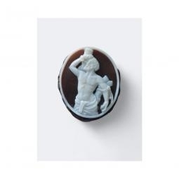 Saint sebastian carved on seashell