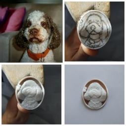 Dog on cameo