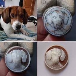 Dog on cameo 