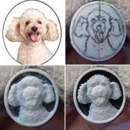 Bichon Frise' cameo handmade