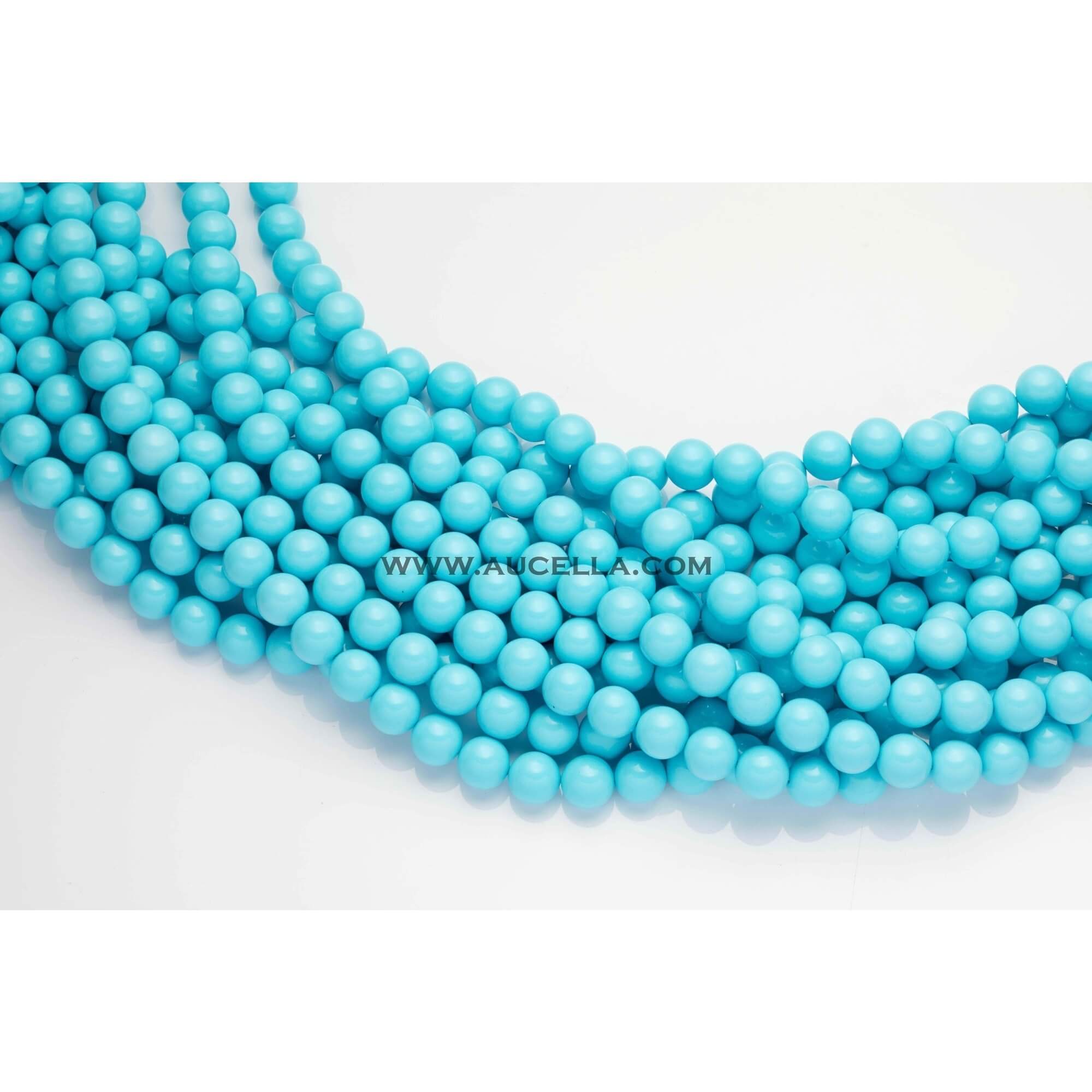 Reconstituted Turquoise beads mm 8