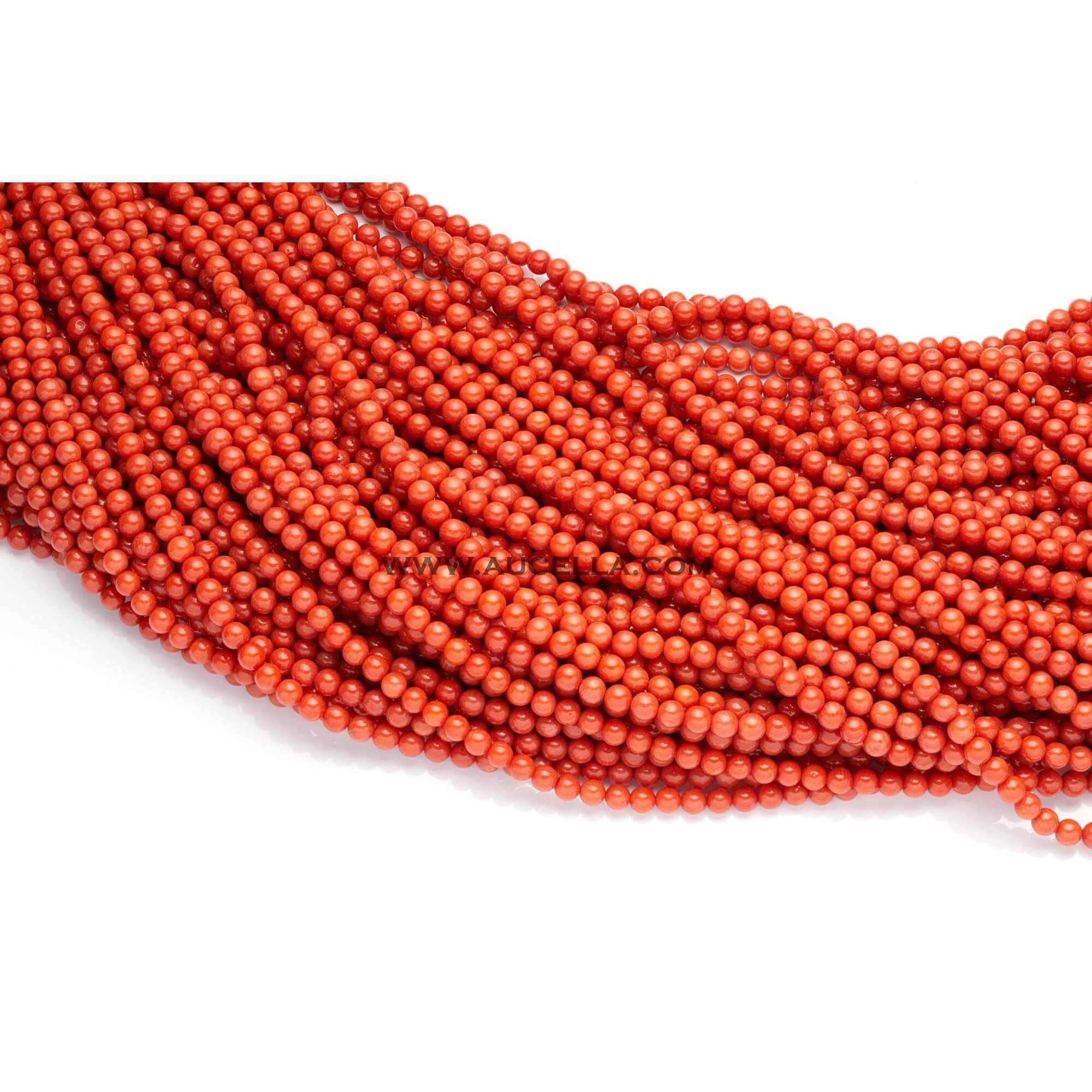 Synthetic coral beads shape size mm 7