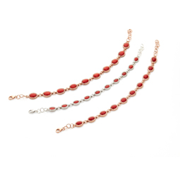 Collana con spole 5x7 corallo rosso 