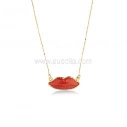  Necklace with coral mouth and silver setting