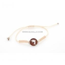 Bracciale tessuto con cammeo e argento