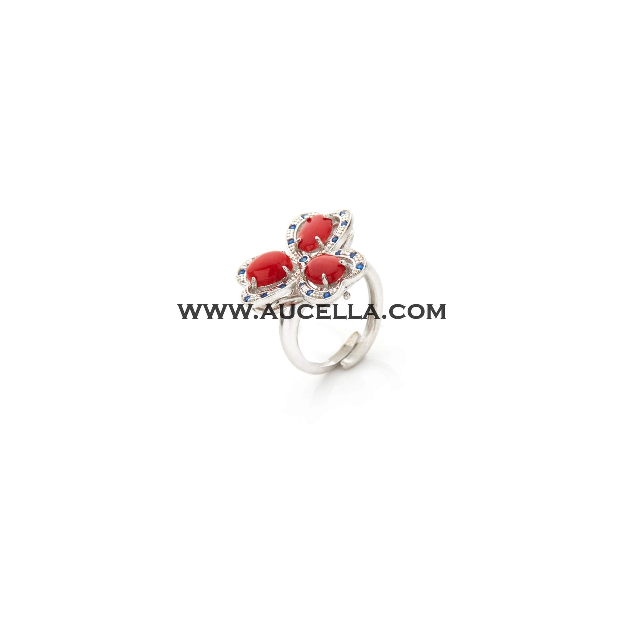 Anello mod cuori con spole di corallo