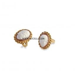 Anello in argento con cammeo stile pompei