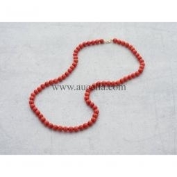 Natural red coral size 7 mm 