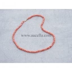 Necklace with natural pink coral 5 mm 