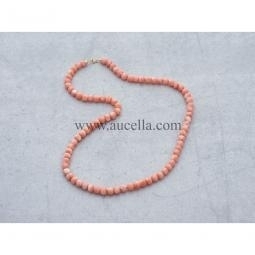 Natural pink coral necklace 6 mm 