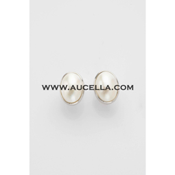 Earrings set in gold with oval mabe