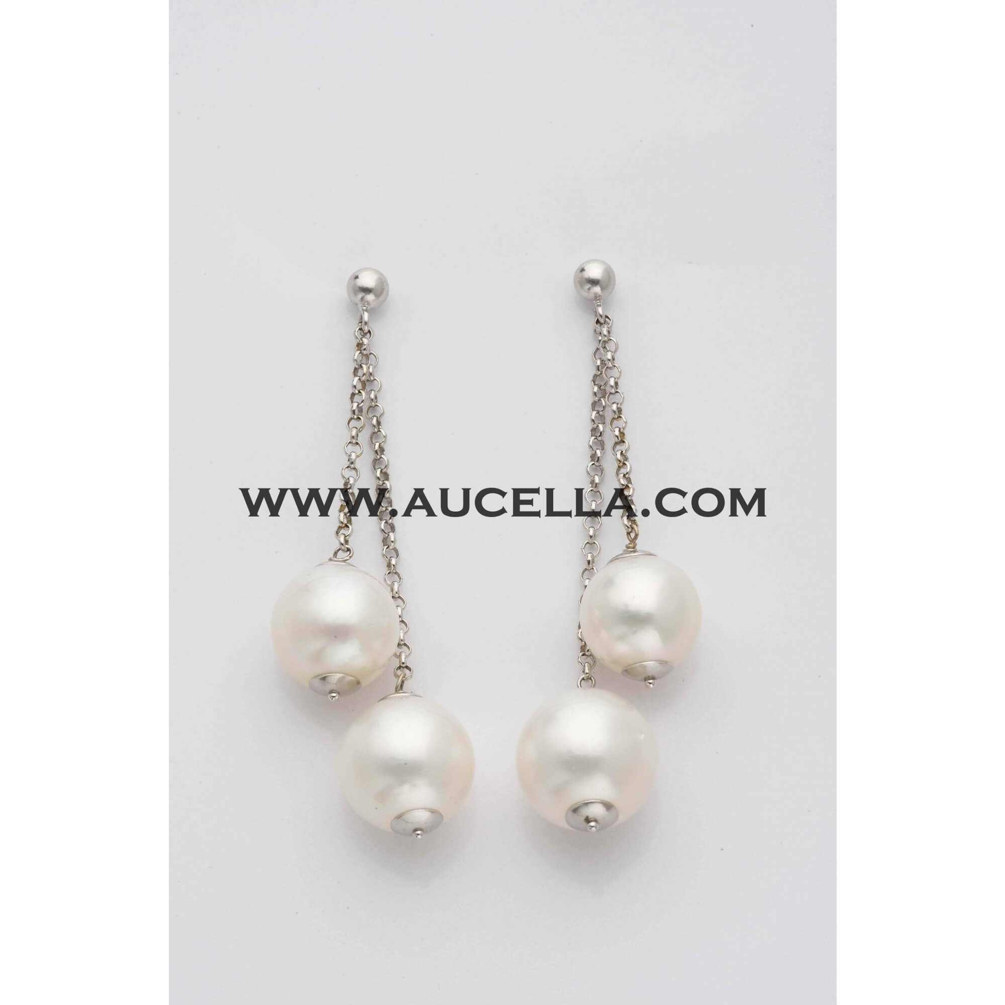 Baroque pearls set in white gold