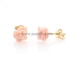 Orecchini rose corallo rosa 6 mm 