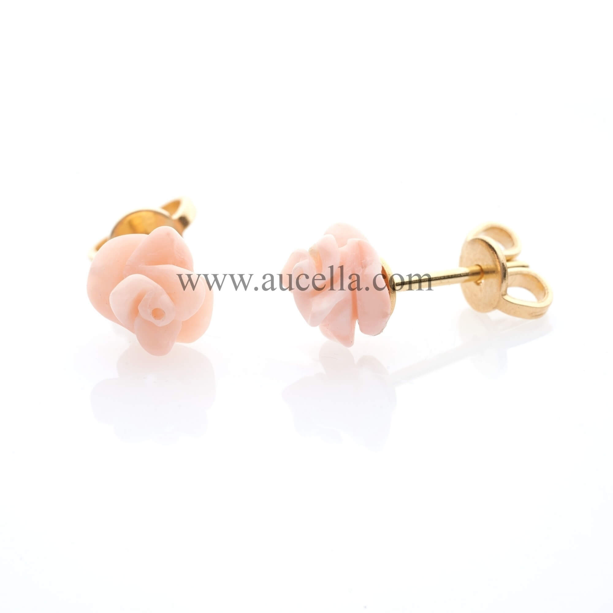 Orecchini rose corallo rosa 7 mm 