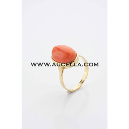 Coral ring set with gold 