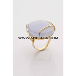 Gold ring with natural stones 