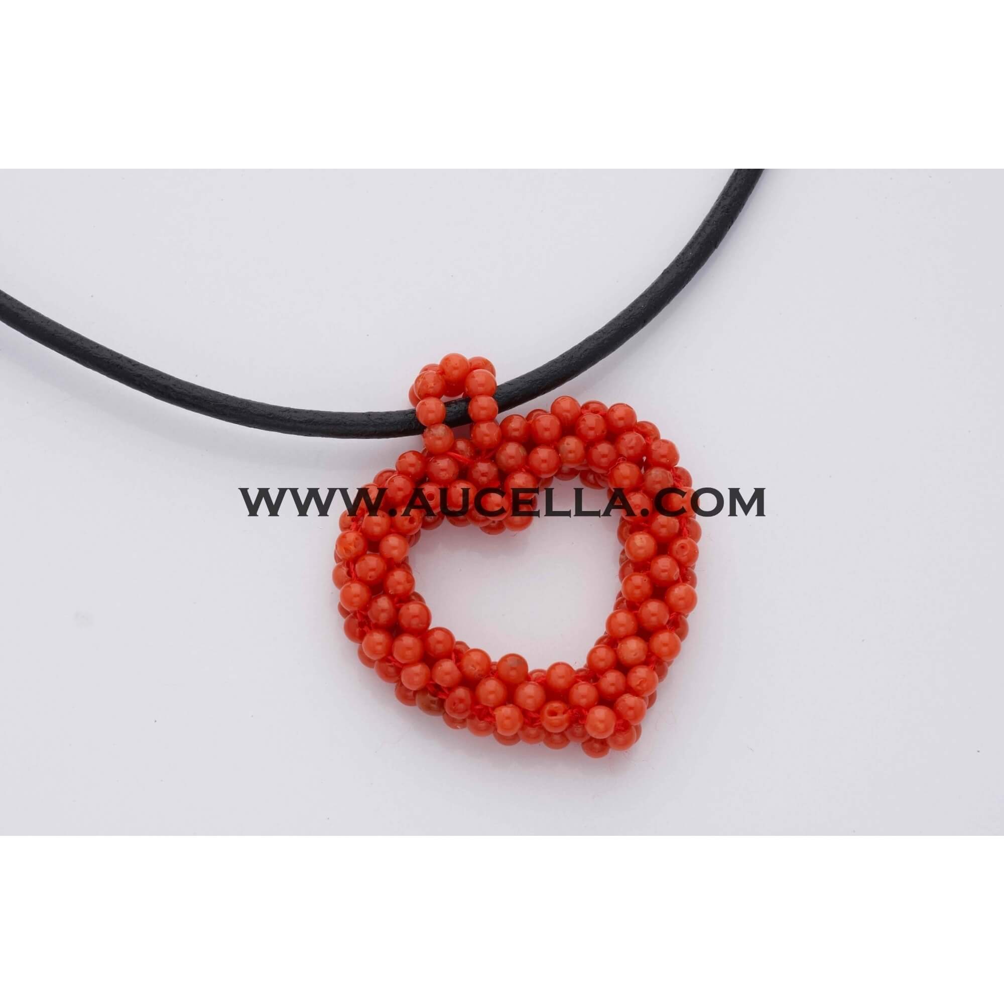 Pendant with coral small beads