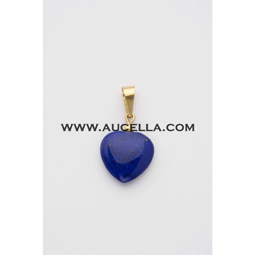 Pendant with heart lapis with gold