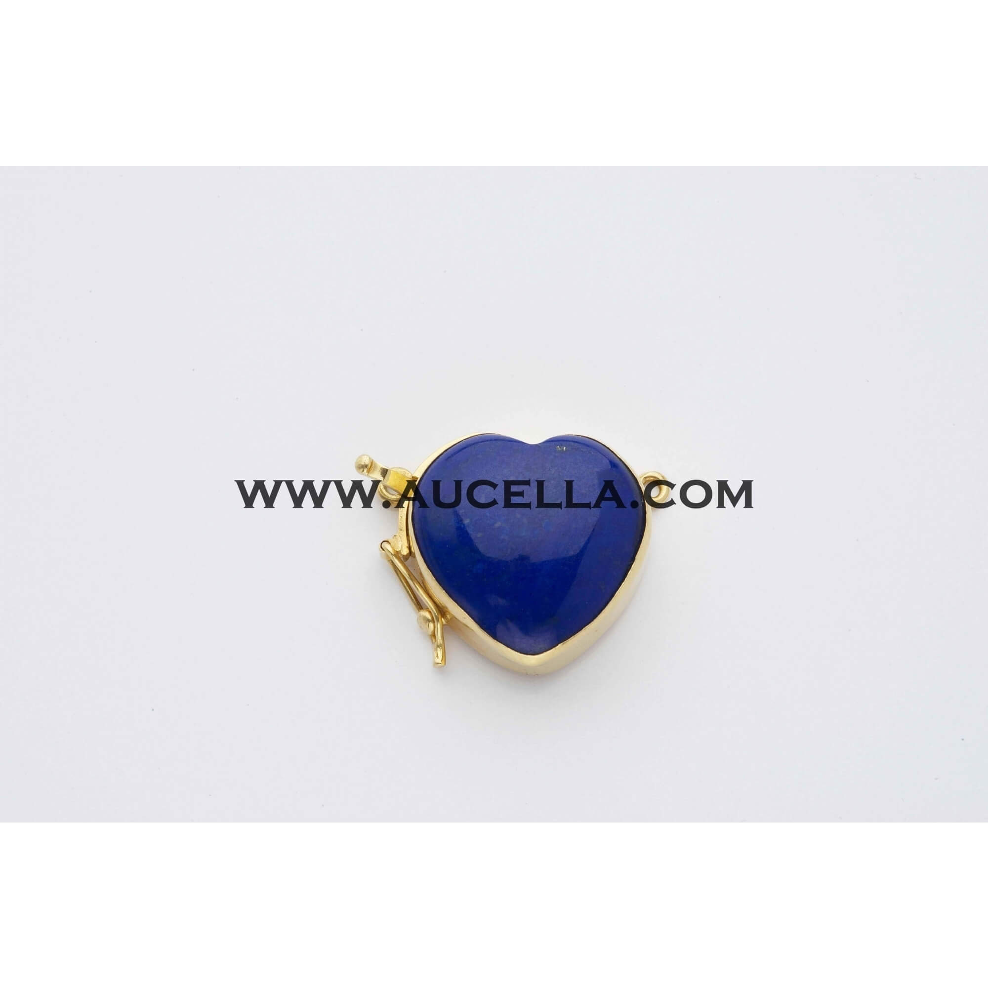 Chiusura in oro con cuore di lapis naturale 