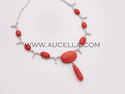 Collier corallo spole grandi 