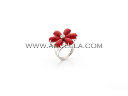 Anello fiore corallo moro 