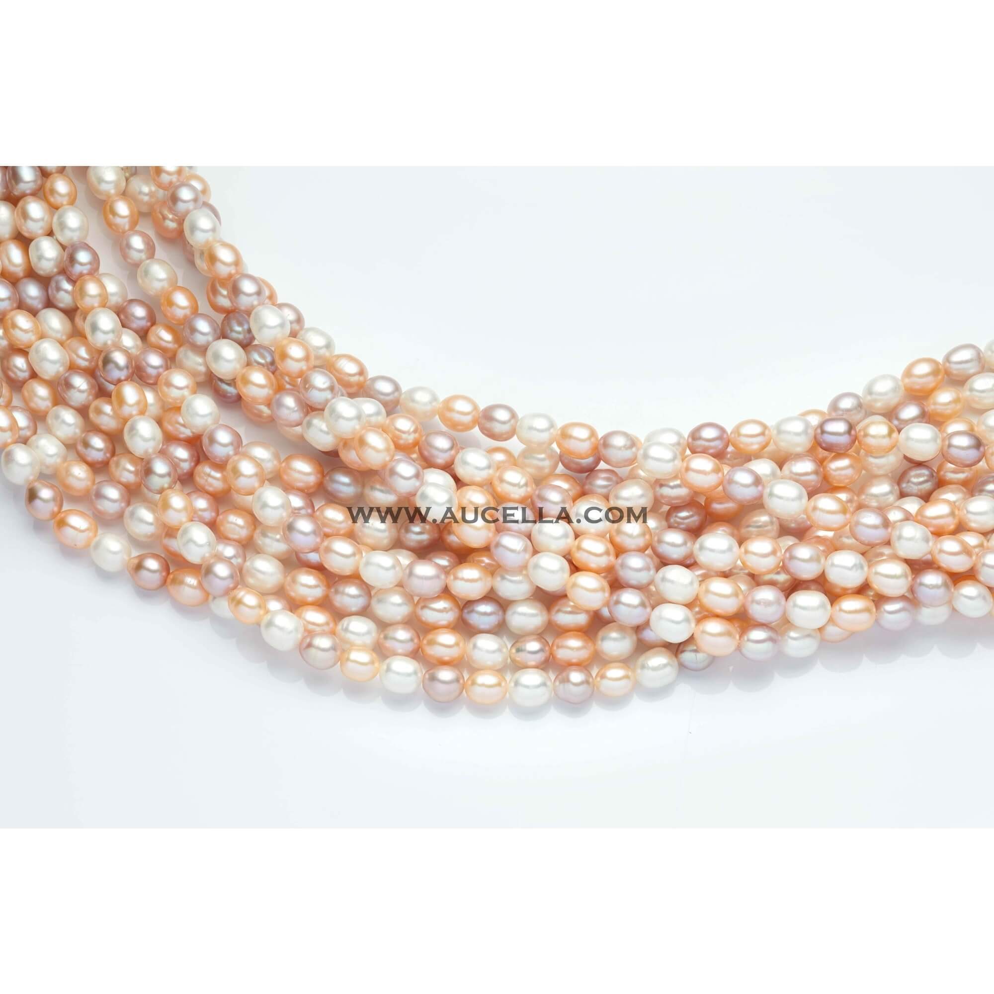 Fresh water pearls rice shape multicolor