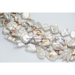 Fresh water pearls square shape baroque