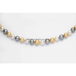 Multicolor necklace with thaiti, gold, southsea pearls